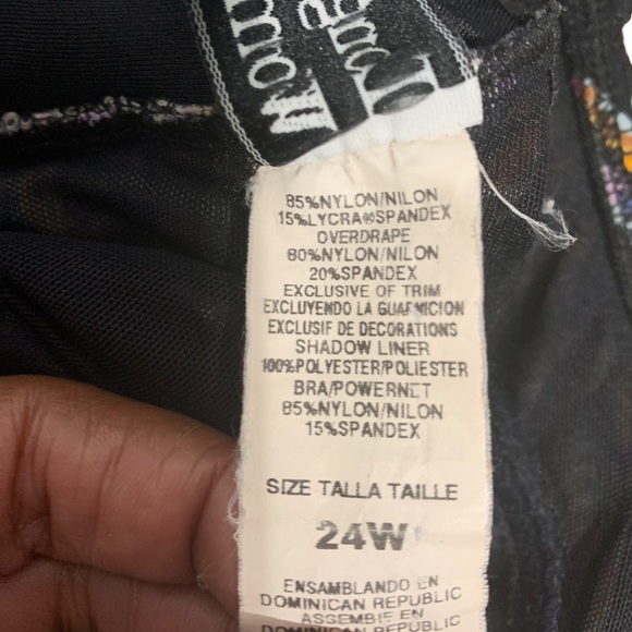 Longitude Women’s One Piece Faux Wrap Colorful Patterned Swimsuit Size 24 - Picture 4 of 6